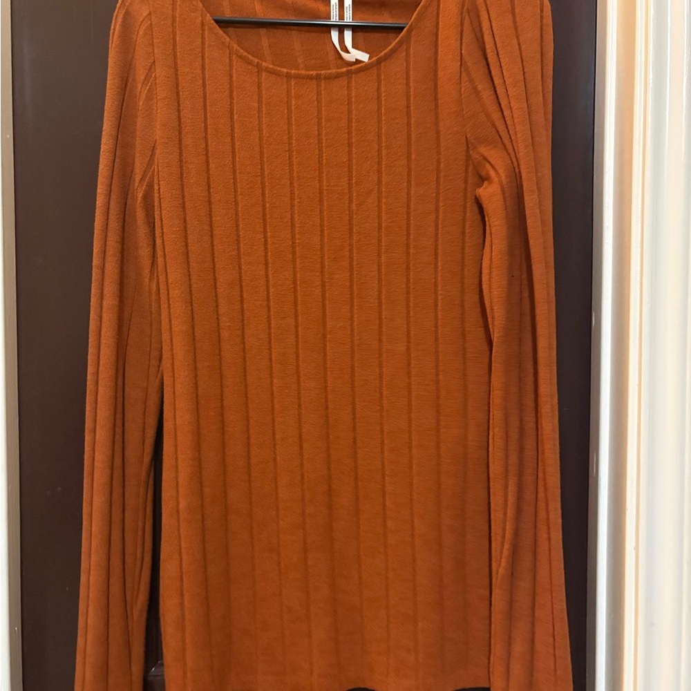 Pilcro Women's Rust Ribbed Sweater - Picture 2 of 4